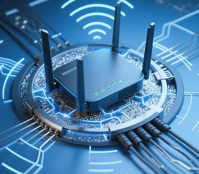 Conductive silicone rubber in wireless routers