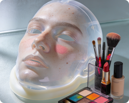 Silicone Mask + Makeup swap face