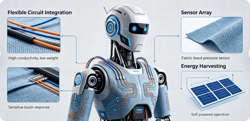 Technical Application of Conductive Fabrics in Robots