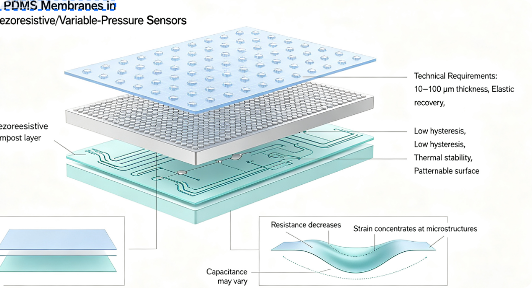 Functions and Technical Requirements of PDMS Membranes in Piezoresistive/Variable-Pressure Sensors插图 Functions and Technical Requirements of PDMS Membranes in Piezoresistive/Variable-Pressure Sensors插图